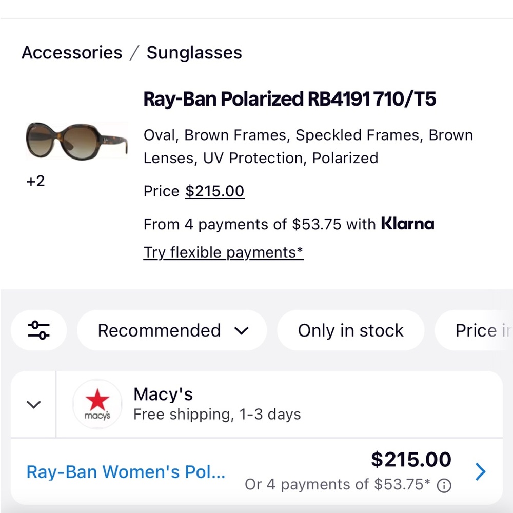 Ray-Ban RB4191 Polarized Tortoise Sunglasses with Gradient Lenses - Picture 2 of 16
